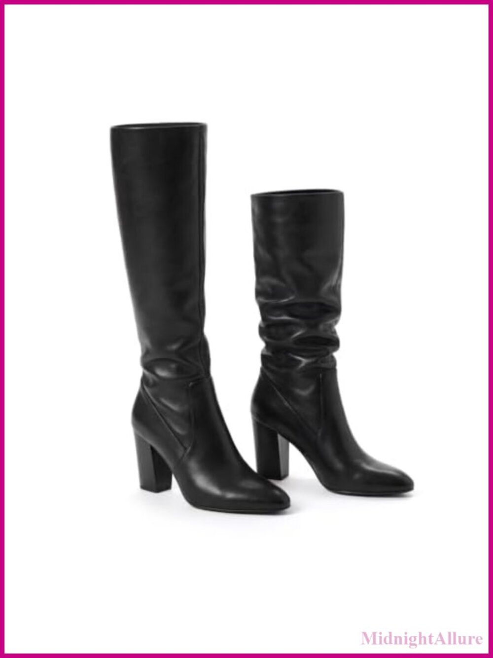 FITORY Women's Knee High Boots Fold Over Pointed Toe Tall Shoes